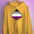 Asexual Pride 8-Bit Pixel Ace of Spades Hoodie - Mustard